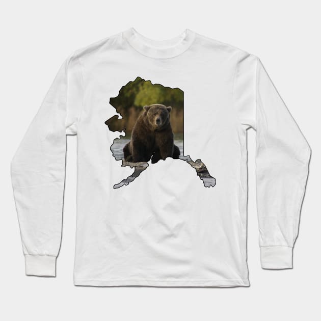 Alaska (Grizzly Bear) Long Sleeve T-Shirt by gorff